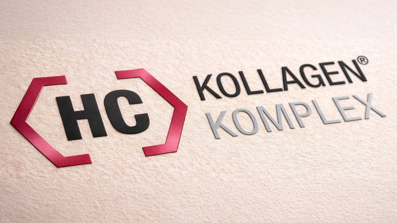 Logo des [HC]-Kollagen-Komplex auf Naturpapier